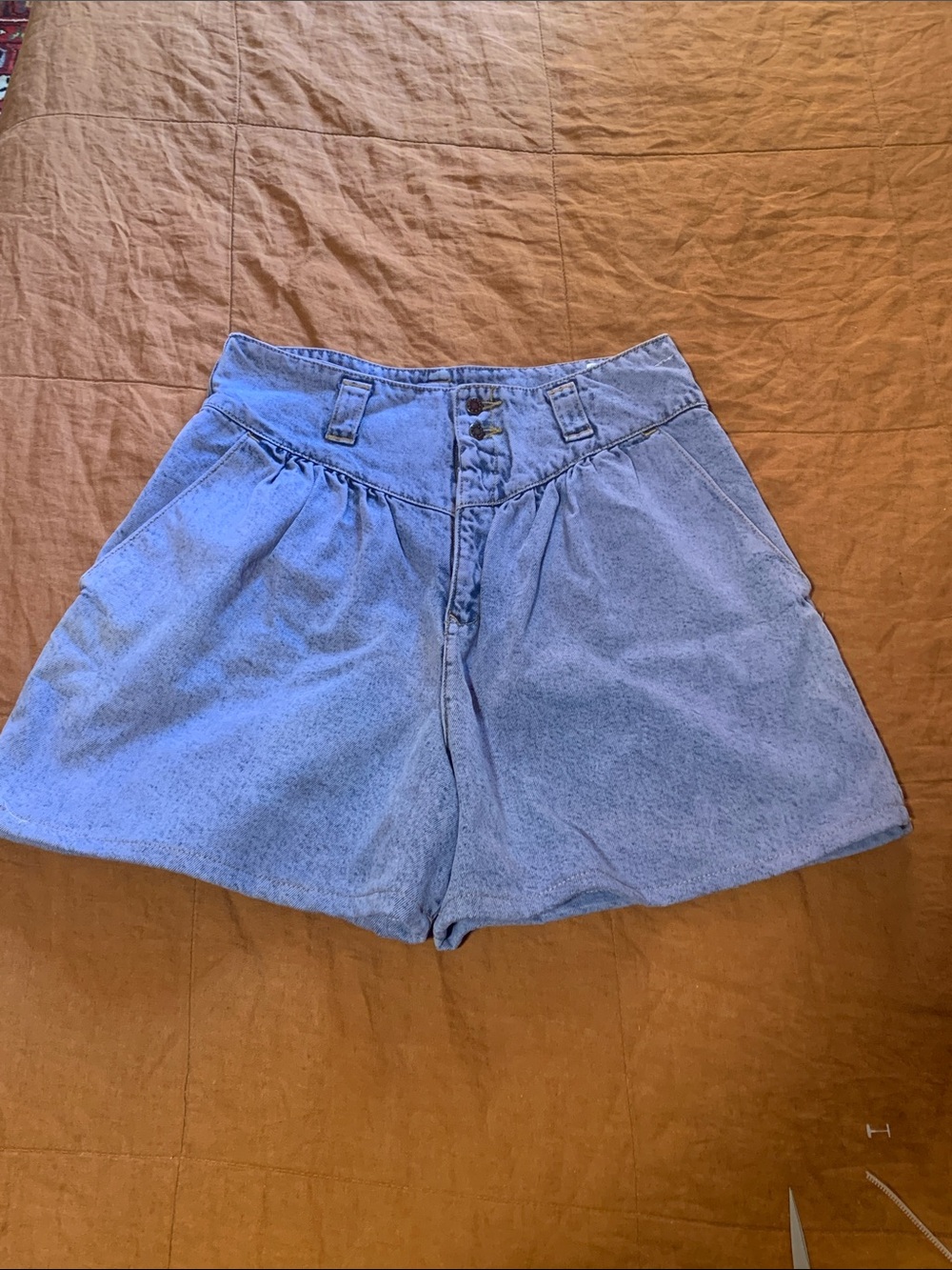80's vintage High-Waist Light acid Blue Denim Women’s Shorts